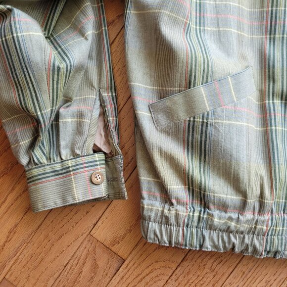 Conrad C Collection Plaid Bomber Jacket Collar SZ 12 Preppy Tennis Prep - Picture 4 of 16